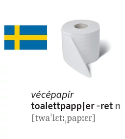 Mosdót keresnél? Itt egy svéd szótár, ami mutatja is, nem csak mondja
