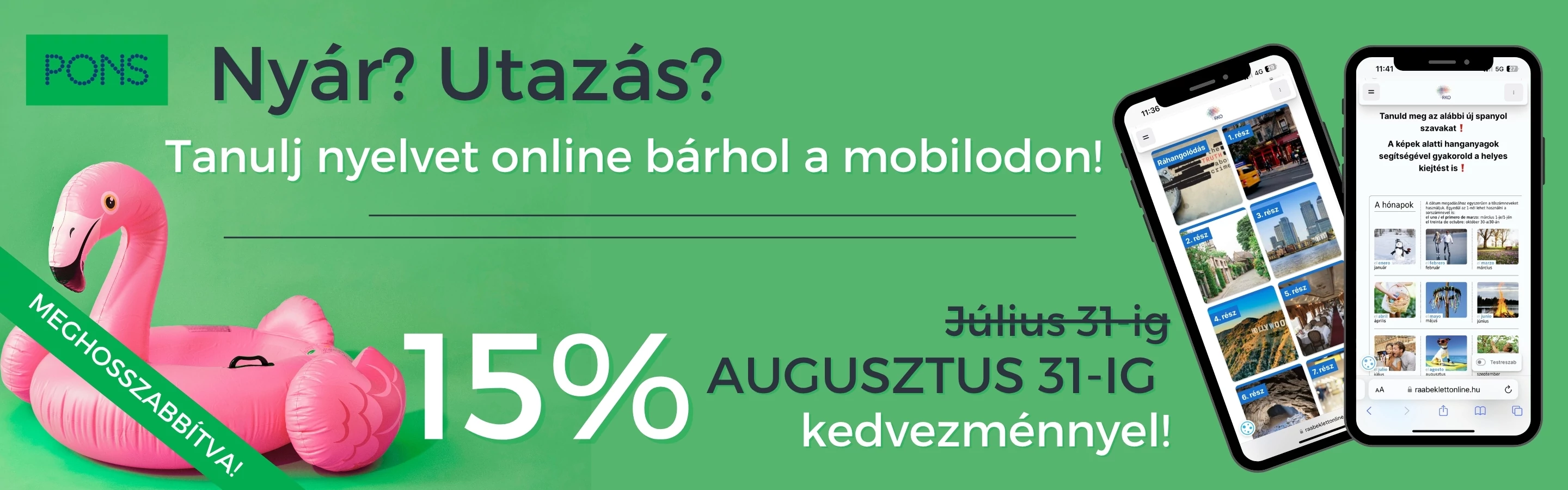 Online nyelvtanfolyamok 15% kedvezménnyel